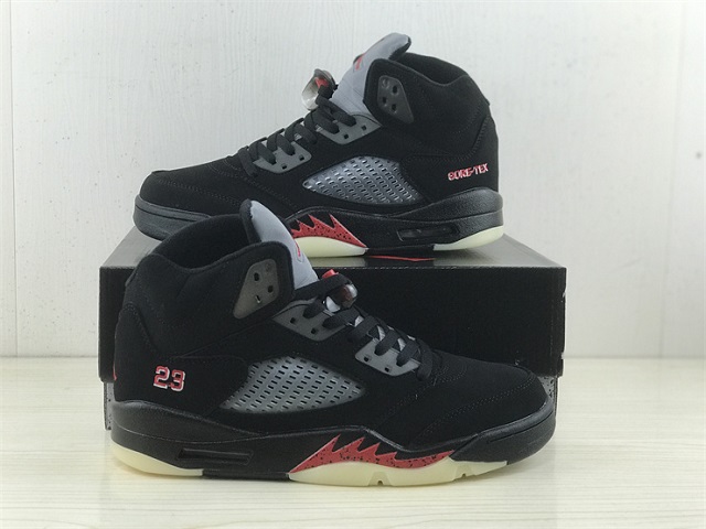 Women Air Jordan Shoes 5 Gore Tex Off Noir